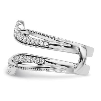 14k White Gold 1/3 carat Lab Grown Diamond VS/SI+ G+ Complete Twisted Ring Guard