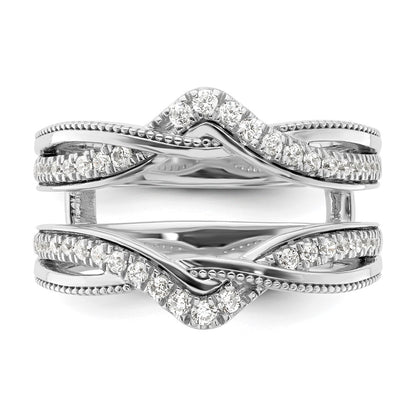 14k White Gold 1/3 carat Lab Grown Diamond VS/SI+ G+ Complete Twisted Ring Guard