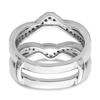14K White Gold Miligrain Diamond Guard