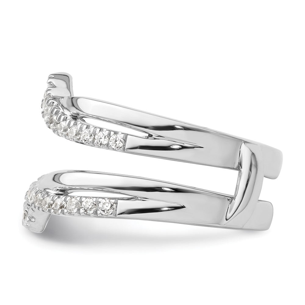 14k White Gold 3/8 carat Lab Grown Diamond VS/SI+ G+ Complete Twisted Ring Guard