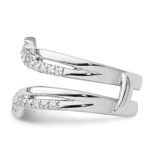 14k White Gold 3/8 carat Lab Grown Diamond VS/SI+ G+ Complete Twisted Ring Guard