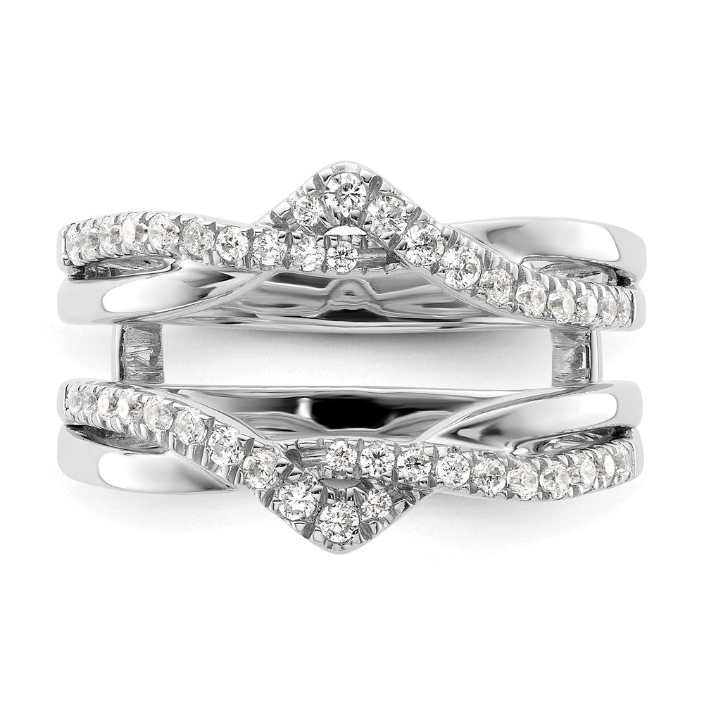 14k White Gold 3/8 carat Lab Grown Diamond VS/SI+ G+ Complete Twisted Ring Guard