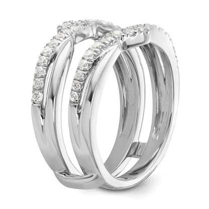 14k White Gold 3/8 carat Lab Grown Diamond VS/SI+ G+ Complete Twisted Ring Guard