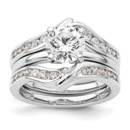 14k White Gold 5/8 carat Lab Grown Diamond VS/SI+ G+ Complete Ring Guard