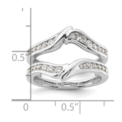 14k White Gold 5/8 carat Lab Grown Diamond VS/SI+ G+ Complete Ring Guard
