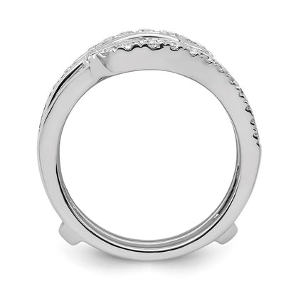 14k White Gold 1 1/5 carat Lab Grown Diamond VS/SI+ G+ Complete Double Row Ring Guard