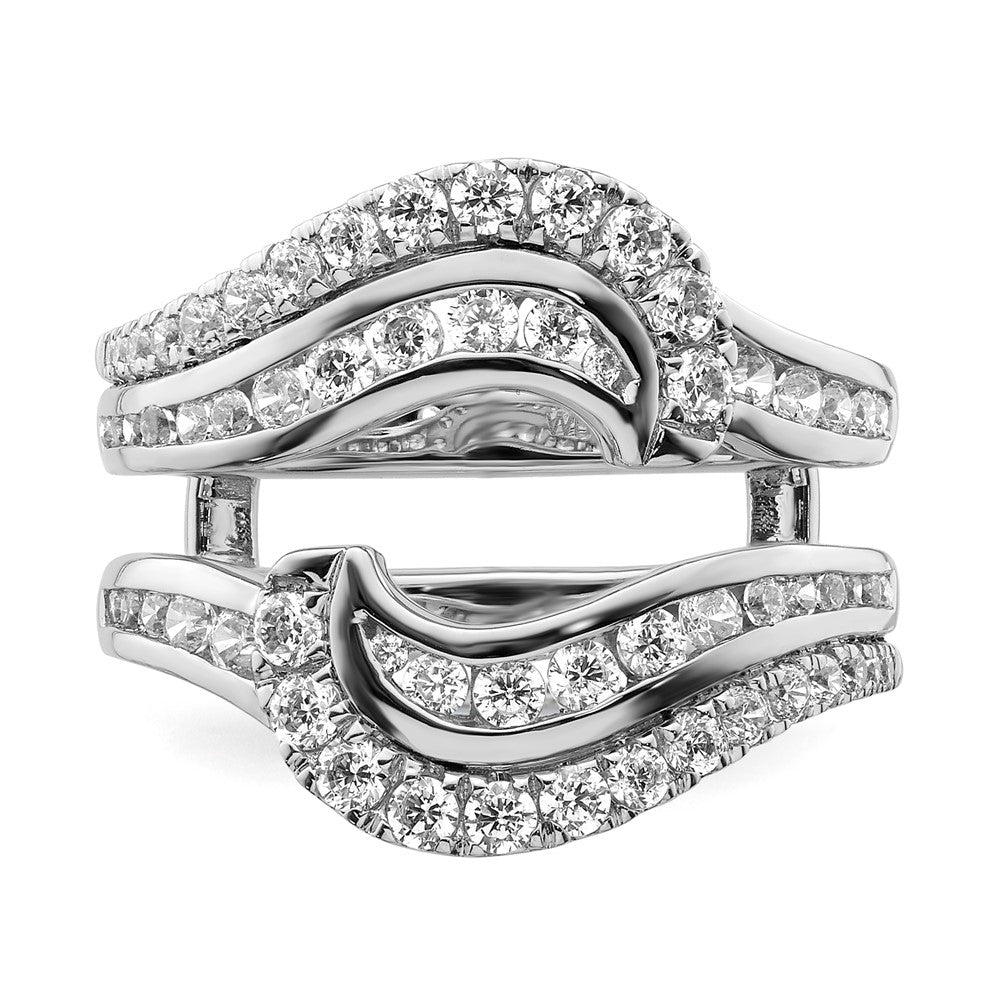 14k White Gold 1 1/5 carat Lab Grown Diamond VS/SI+ G+ Complete Double Row Ring Guard