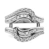 14k White Gold 1 1/5 carat Lab Grown Diamond VS/SI+ G+ Complete Double Row Ring Guard