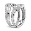14k White Gold 1 1/5 carat Lab Grown Diamond VS/SI+ G+ Complete Double Row Ring Guard