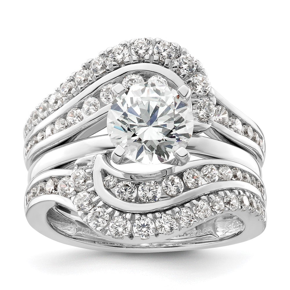 14k White Gold 1 1/5 carat Lab Grown Diamond VS/SI+ G+ Complete Double Row Ring Guard