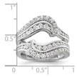 14k White Gold 1 1/5 carat Lab Grown Diamond VS/SI+ G+ Complete Double Row Ring Guard