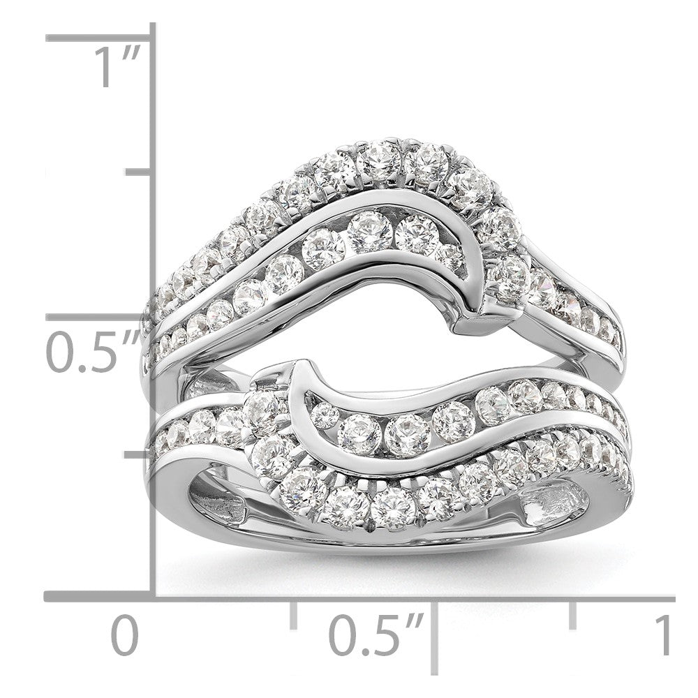 14k White Gold 1 1/5 carat Lab Grown Diamond VS/SI+ G+ Complete Double Row Ring Guard