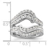 14k White Gold 1 1/5 carat Lab Grown Diamond VS/SI+ G+ Complete Double Row Ring Guard