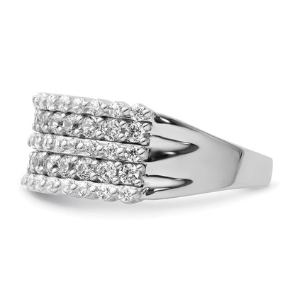 14k White Gold 1 1/2 carat Lab Grown Diamond VS/SI+ G+ Complete Fashion Band