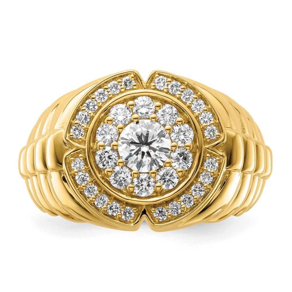 IBGoodman 10k 1 1/5 carat Lab Grown Diamond VS/SI+ G+ Complete Men's Cluster Ring