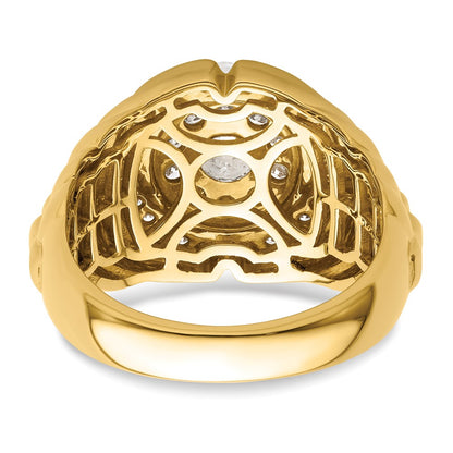 IBGoodman 10k 1 1/5 carat Lab Grown Diamond VS/SI+ G+ Complete Men's Cluster Ring