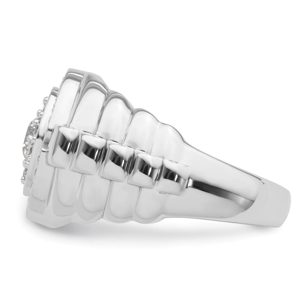 IBGoodman 10k White Gold 1 1/5 carat Lab Grown Diamond VS/SI+ G+ Complete Men's Cluster Ring