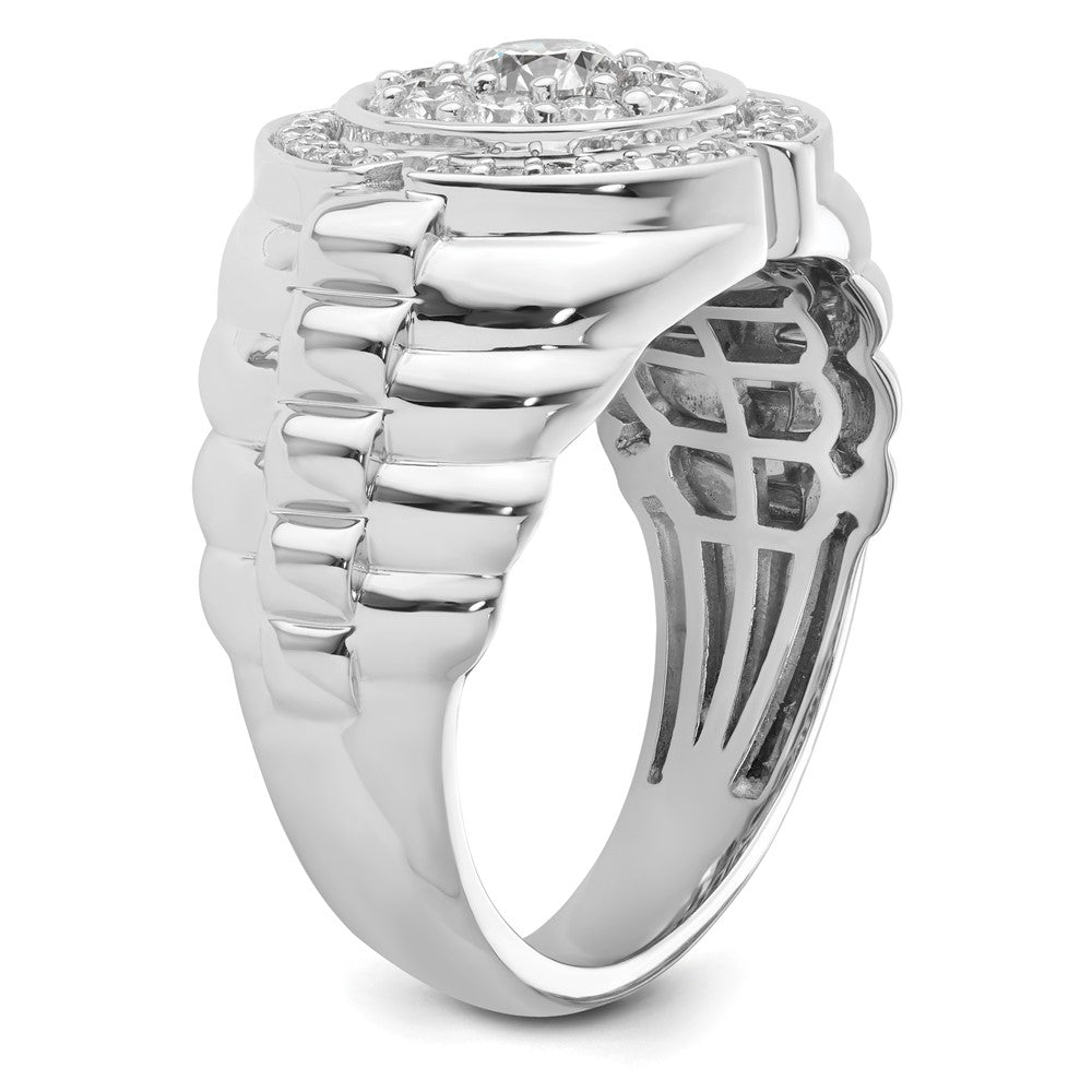 IBGoodman 10k White Gold 1 1/5 carat Lab Grown Diamond VS/SI+ G+ Complete Men's Cluster Ring