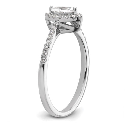 14k White Gold 1/5 carat Lab Grown Diamond VS/SI+ G+ and White Sapphire April Birthstone Ring