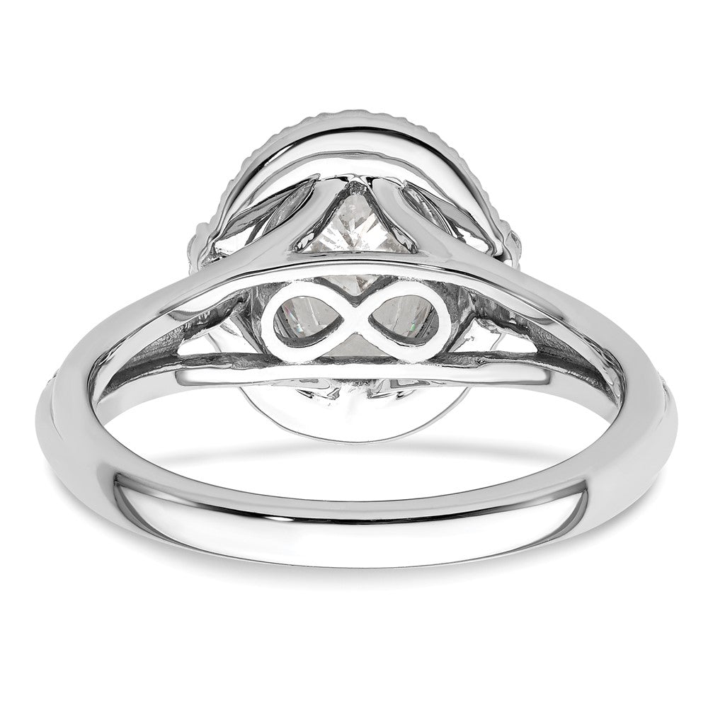 True Origin 14K White Gold 1/3 carat Lab Grown Diamond VS+ F+ Semi-Mount Oval Halo Engagement Ring