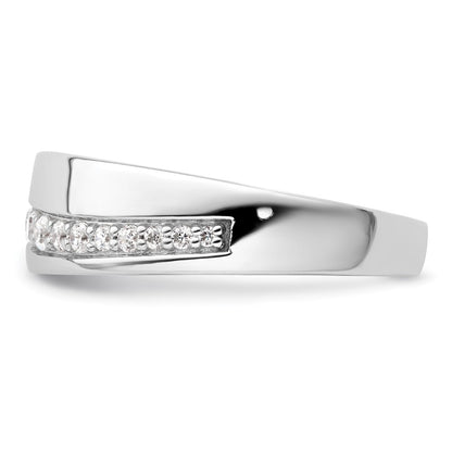 True Origin 14K White Gold Men's 3/8 carat Lab Grown Diamond VS+ F+ Complete Band