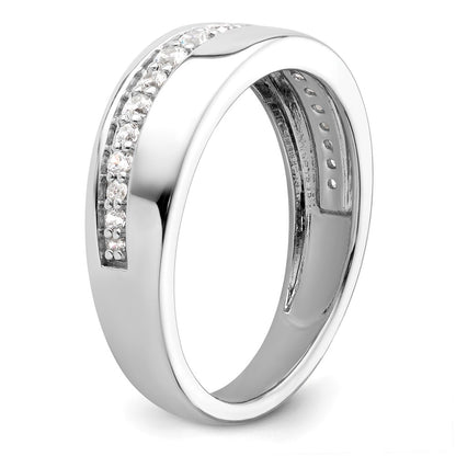True Origin 14K White Gold Men's 3/8 carat Lab Grown Diamond VS+ F+ Complete Band