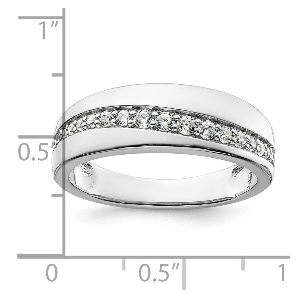 True Origin 14K White Gold Men's 3/8 carat Lab Grown Diamond VS+ F+ Complete Band