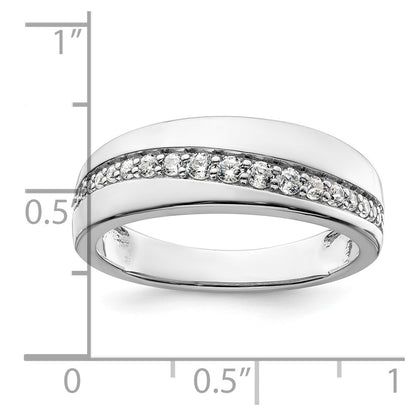 True Origin 14K White Gold Men's 3/8 carat Lab Grown Diamond VS+ F+ Complete Band