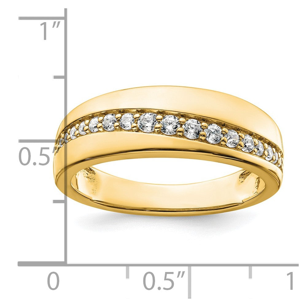 True Origin 14K Yellow Gold Men's 3/8 carat Lab Grown Diamond VS+ F+ Complete Band