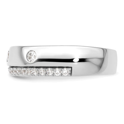 True Origin 14K White Gold Men's 1/2 carat Lab Grown Diamond VS+ F+ Complete Band