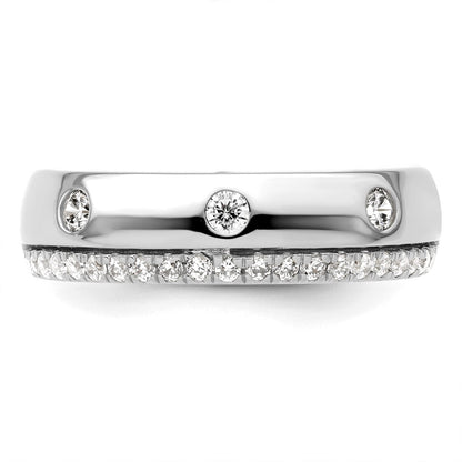 True Origin 14K White Gold Men's 1/2 carat Lab Grown Diamond VS+ F+ Complete Band