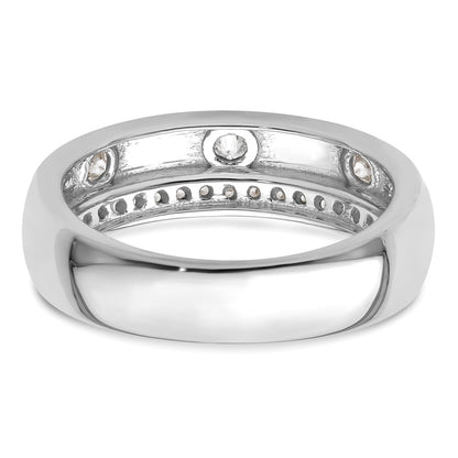 True Origin 14K White Gold Men's 1/2 carat Lab Grown Diamond VS+ F+ Complete Band