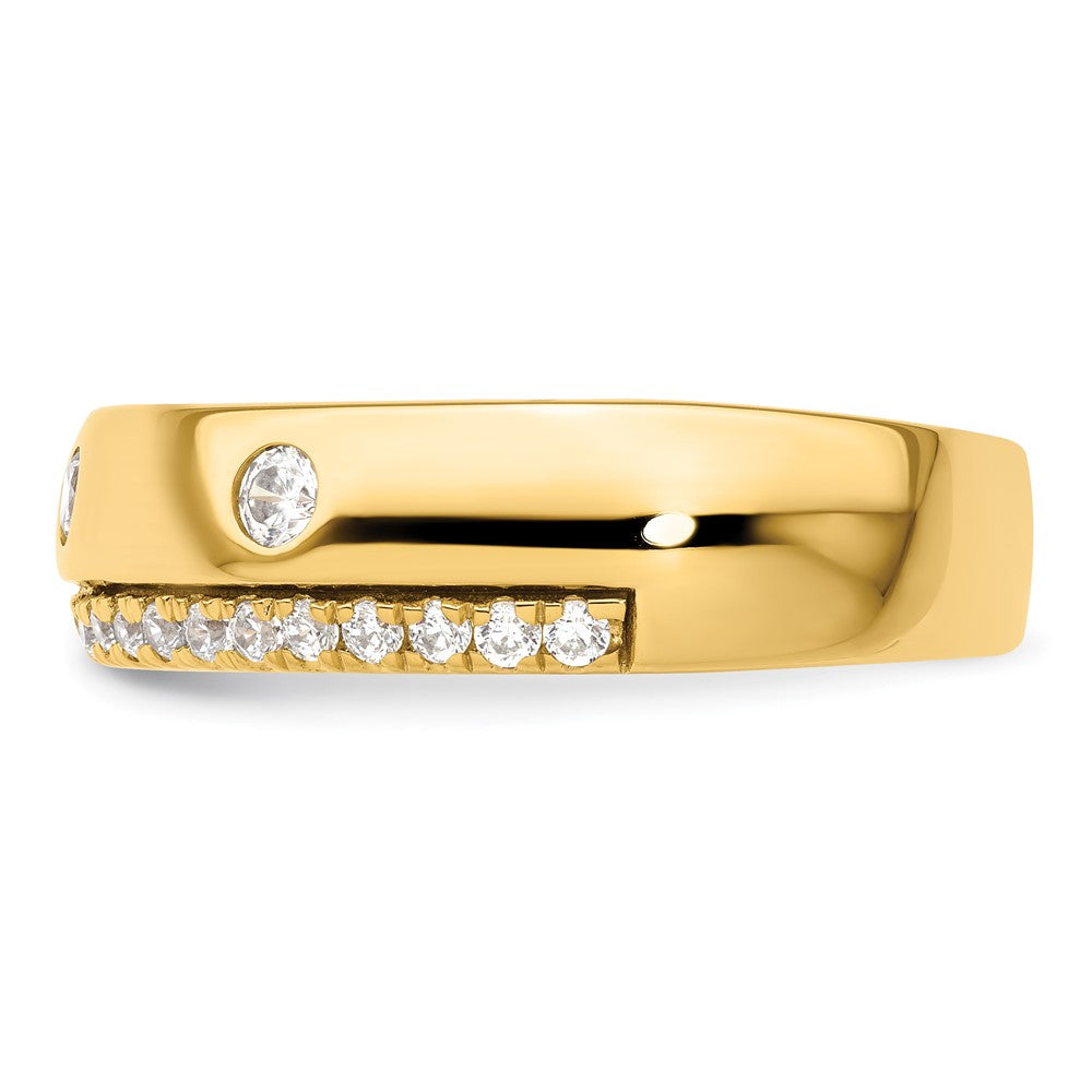 True Origin 14K Yellow Gold Men's 1/2 carat Lab Grown Diamond VS+ F+ Complete Band