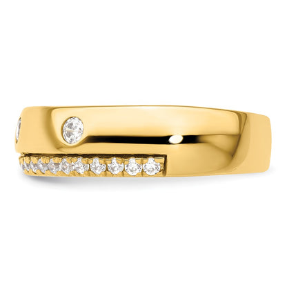 True Origin 14K Yellow Gold Men's 1/2 carat Lab Grown Diamond VS+ F+ Complete Band