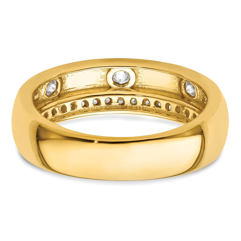 True Origin 14K Yellow Gold Men's 1/2 carat Lab Grown Diamond VS+ F+ Complete Band