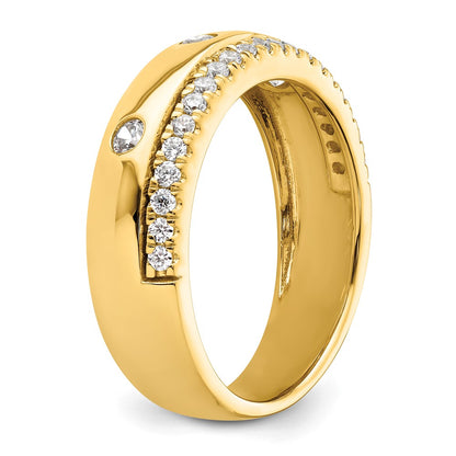 True Origin 14K Yellow Gold Men's 1/2 carat Lab Grown Diamond VS+ F+ Complete Band