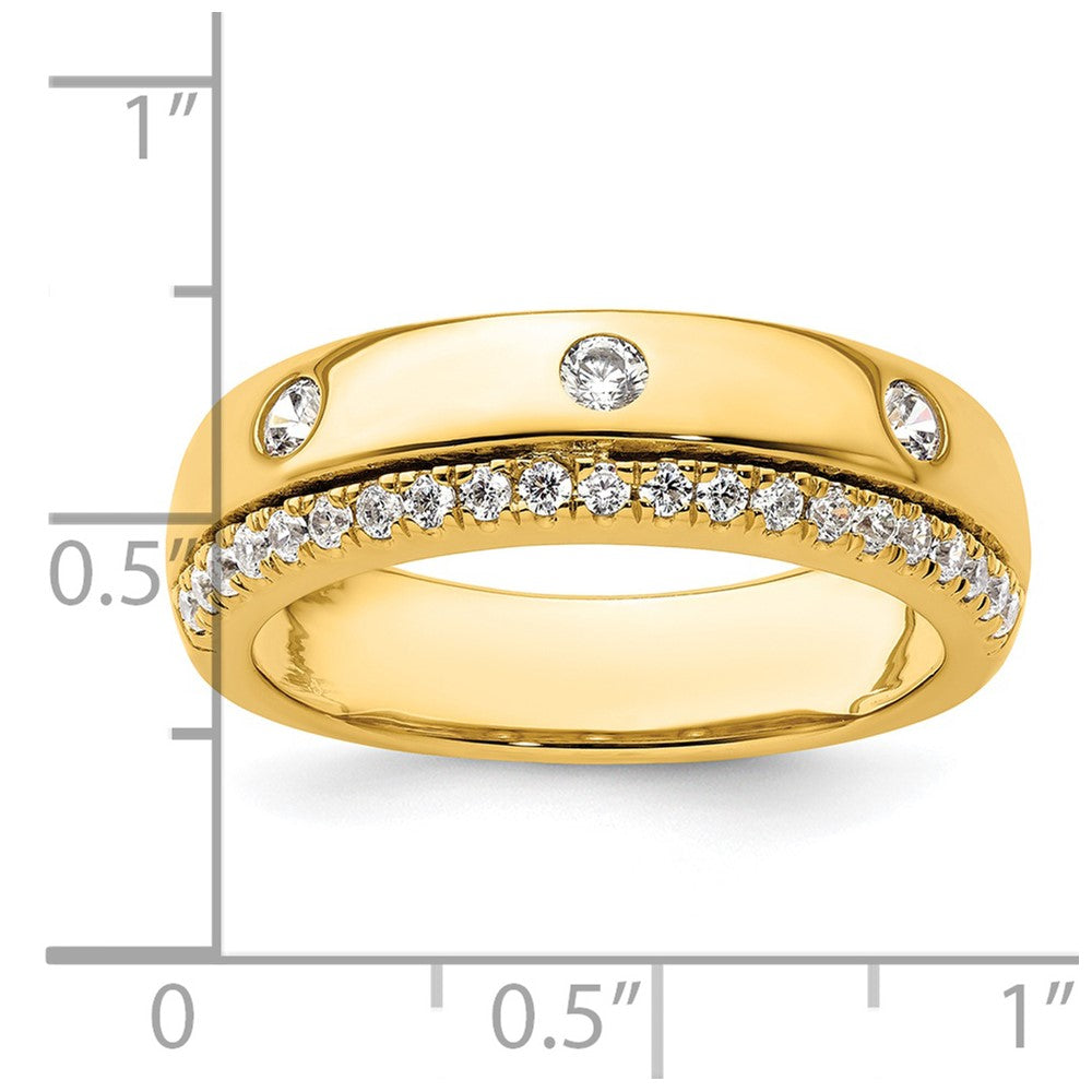 True Origin 14K Yellow Gold Men's 1/2 carat Lab Grown Diamond VS+ F+ Complete Band