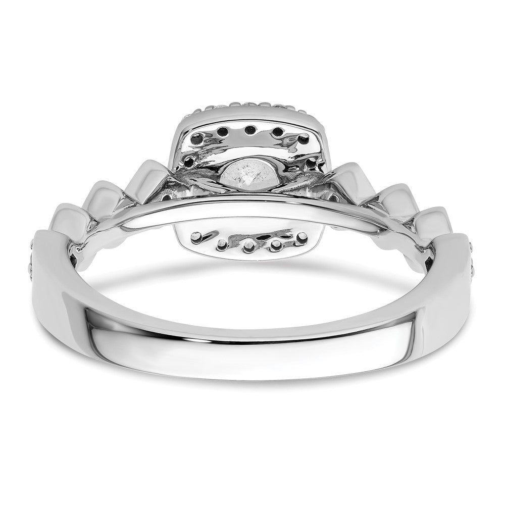 14k White Gold 3/4 carat Lab Grown Diamond VS/SI+ G+ Round Complete Halo Engagement Ring