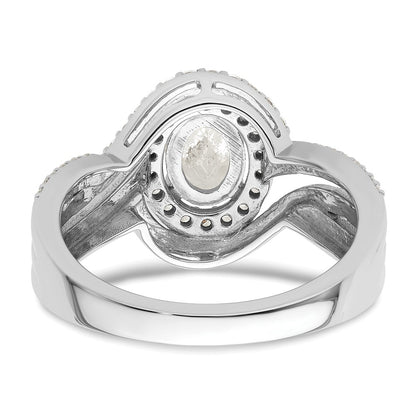 14k White Gold 1 carat Lab Grown Diamond VS/SI+ G+ Round Complete Bypass Engagement Ring