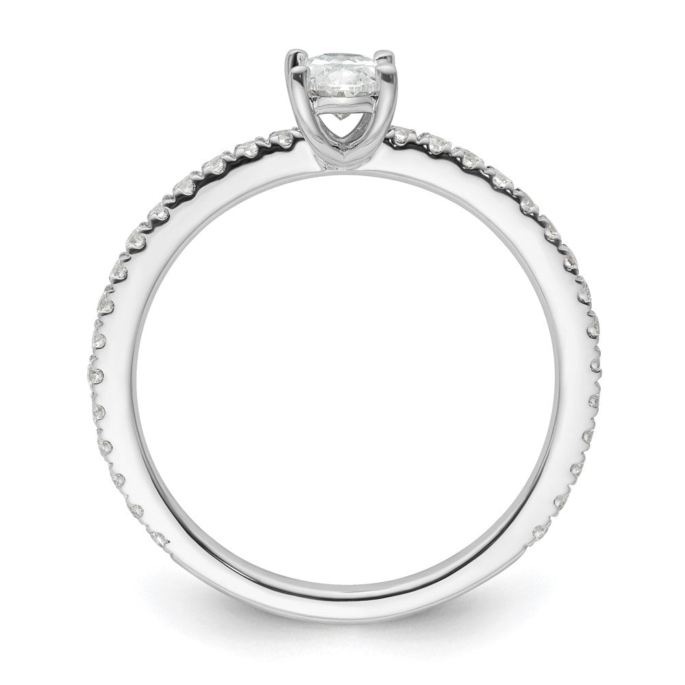 14k White Gold 3/4 carat Lab Grown Diamond VS/SI+ G+ Complete Oval Shared Prong Engagement Ring