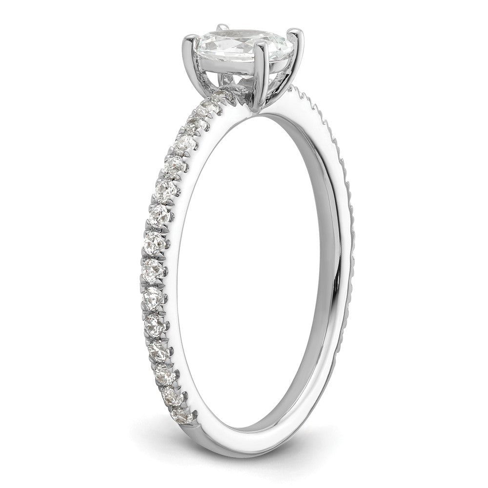 14k White Gold 3/4 carat Lab Grown Diamond VS/SI+ G+ Complete Oval Shared Prong Engagement Ring