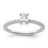 14k White Gold 3/4 carat Lab Grown Diamond VS/SI+ G+ Complete Oval Shared Prong Engagement Ring