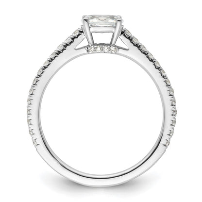14k White Gold 3/4 carat Lab Grown Diamond VS/SI+ G+ East-West Oval Complete Engagement Ring