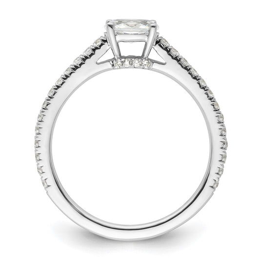 14k White Gold 3/4 carat Lab Grown Diamond VS/SI+ G+ East-West Oval Complete Engagement Ring