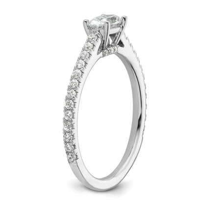 14k White Gold 3/4 carat Lab Grown Diamond VS/SI+ G+ East-West Oval Complete Engagement Ring