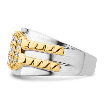 IBGoodman 14k Two-Tone 1 1/5 carat Lab Grown Diamond VS/SI+ G+ Men's Ring