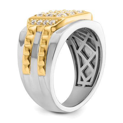IBGoodman 14k Two-Tone 1 1/5 carat Lab Grown Diamond VS/SI+ G+ Men's Ring