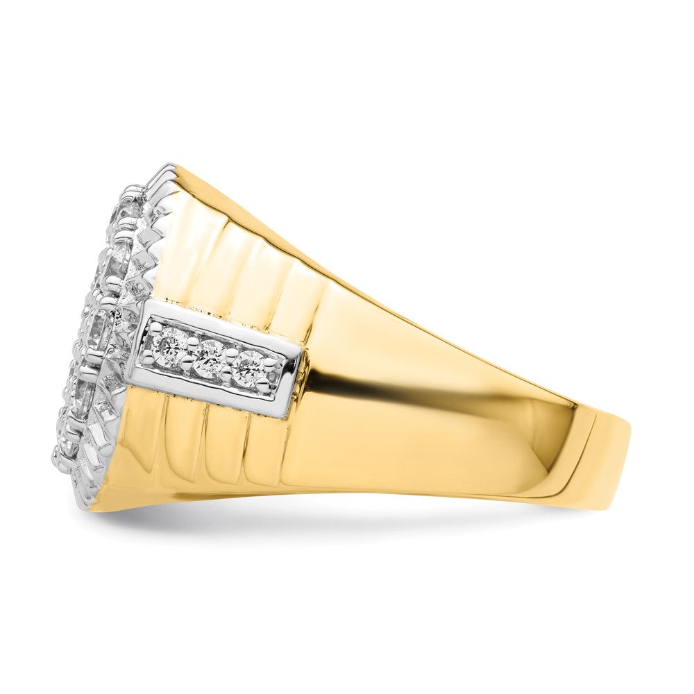 IBGoodman 10k Two-Tone 2 carat Lab Grown Diamond VS/SI+ G+ Complete Men's Cluster Ring