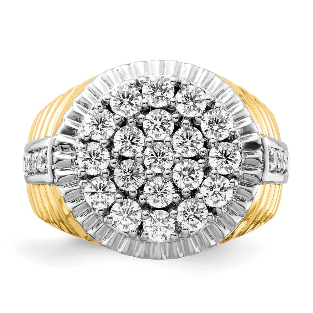 IBGoodman 10k Two-Tone 2 carat Lab Grown Diamond VS/SI+ G+ Complete Men's Cluster Ring