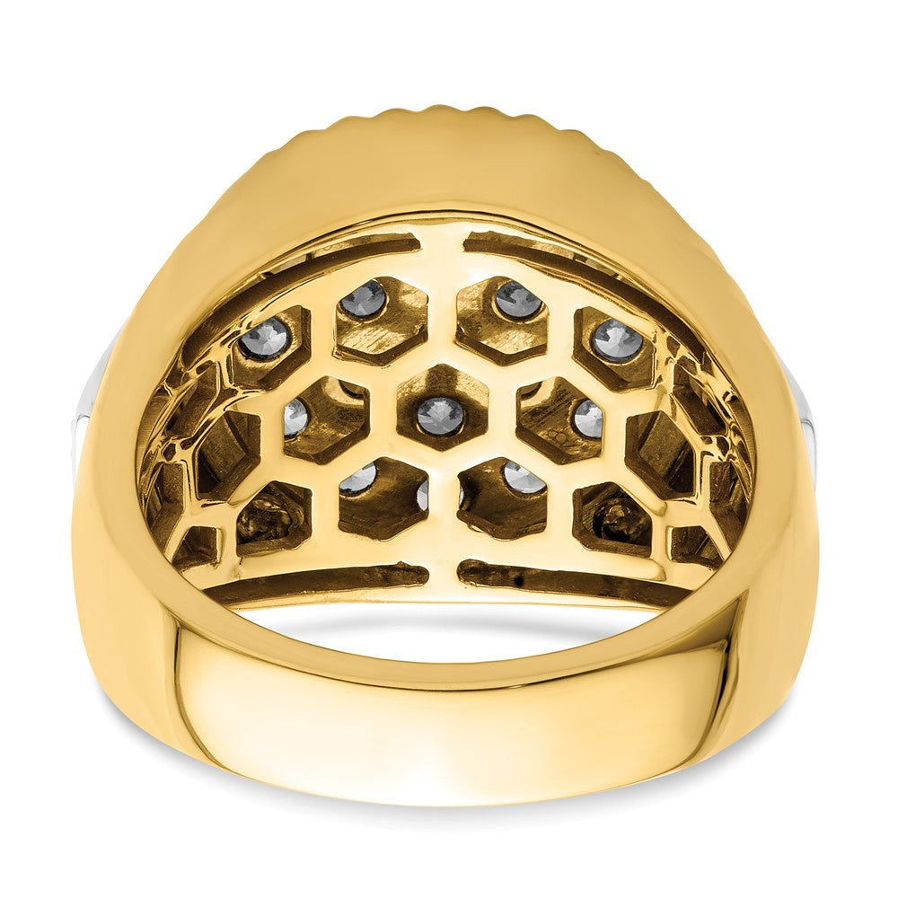 IBGoodman 10k Two-Tone 2 carat Lab Grown Diamond VS/SI+ G+ Complete Men's Cluster Ring